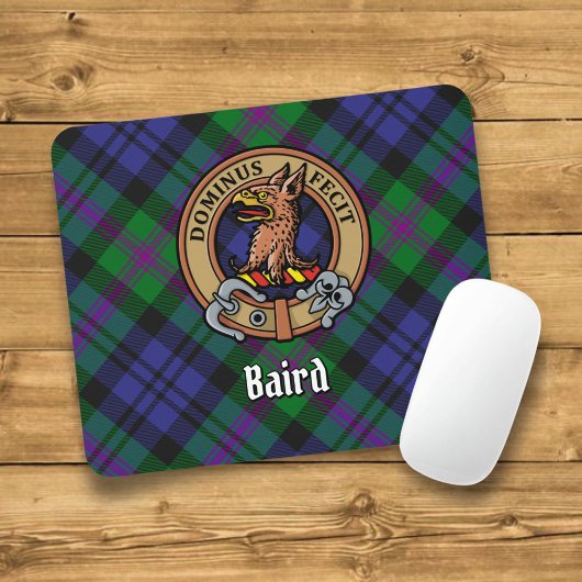 Clan Baird Wappen über Tartan Mousepad