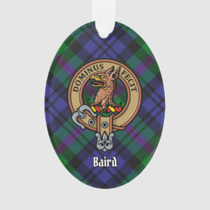 Clan Baird Wappen über Tartan Ornament