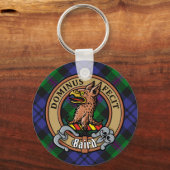 Clan Baird Wappen über Tartan Schlüsselanhänger (Vorderseite)