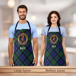 Clan Baird Wappen über Tartan Schürze