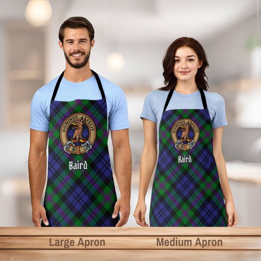 Clan Baird Wappen über Tartan Schürze