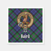 Clan Baird Wappen über Tartan Serviette (Vorderseite)
