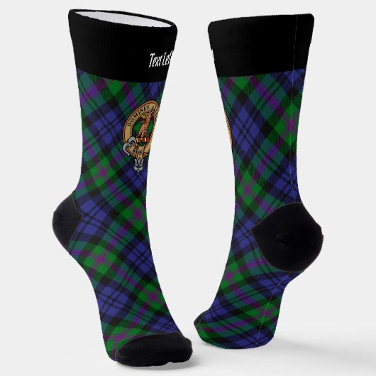 Clan Baird Wappen über Tartan Socken (Gewinkelt)
