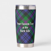 Clan Baird Wappen über Tartan Thermobecher (Rückseite)