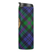 Clan Baird Wappen über Tartan Thermosbecher (Nach rechts gedreht)