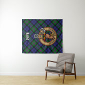 Clan Baird Wappen über Tartan Wandteppich (Beispiel (Horizontal))