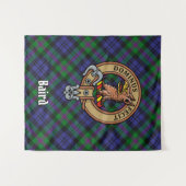 Clan Baird Wappen über Tartan Wandteppich (Vorderseite (Horizontal))