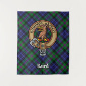 Clan Baird Wappen über Tartan Wandteppich (Vorderseite)