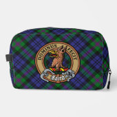 Clan Baird-Wappen über Tartan Waschbeutel (Vorderseite)