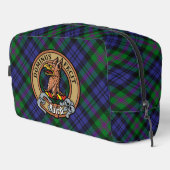 Clan Baird-Wappen über Tartan Waschbeutel (Rechte Ecke)