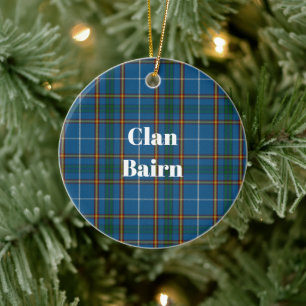 Clan Bairn Tartan Keramik Ornament