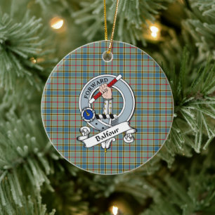 Clan Balfour Abzeichen Tartan Kariert Keramik Ornament