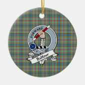 Clan Balfour Abzeichen Tartan Kariert Keramik Ornament (Vorne)