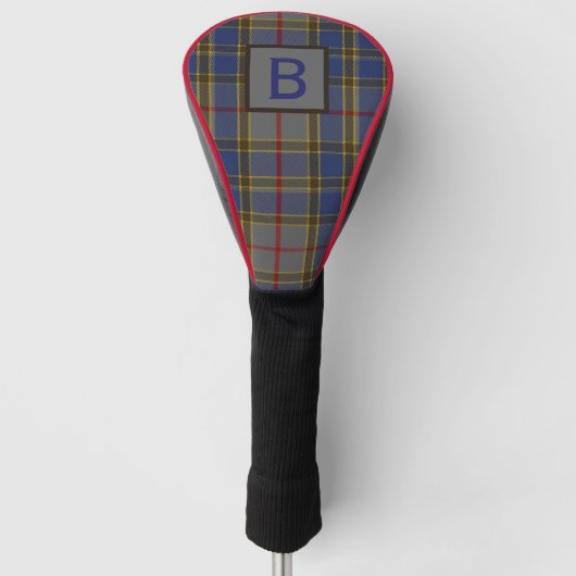 Clan Balfour Kariert Mit Monogramm Golf Headcover (Vorderseite)