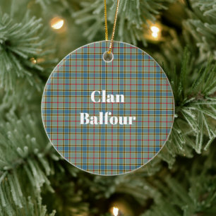 Clan Balfour Tartan Keramik Ornament