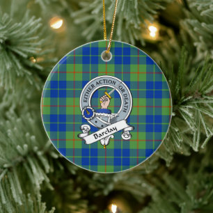 Clan Barclay Jagd Altes Abzeichen Tartan Kariert Keramik Ornament