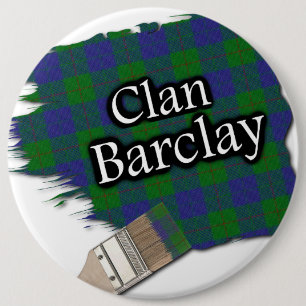 Clan Barclay Tartan Paint Brush Button