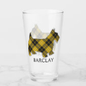 Clan Barclay Tartan Scottie Dog Glas (Vorderseite)