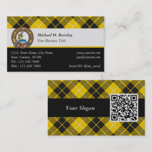 Clan Barclay-Wappen über Dress-Tartan Visitenkarte