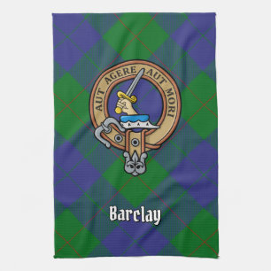 Clan Barclay-Wappen über Tartan Geschirrtuch