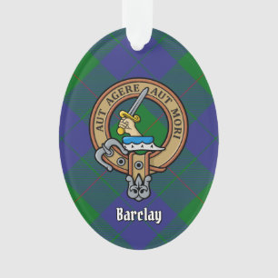 Clan Barclay-Wappen über Tartan Ornament