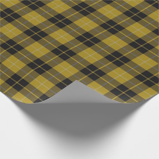 Clan-BarclayScottish kleiden gelben schwarzen Geschenkpapier (Ecke)