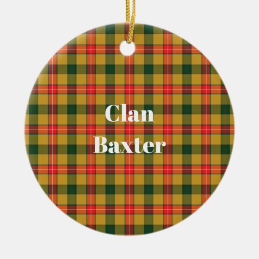Clan Baxter Tartan Keramik Ornament (Vorne)