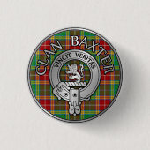 Clan Baxter Wappen & Tartan Button (Vorderseite)