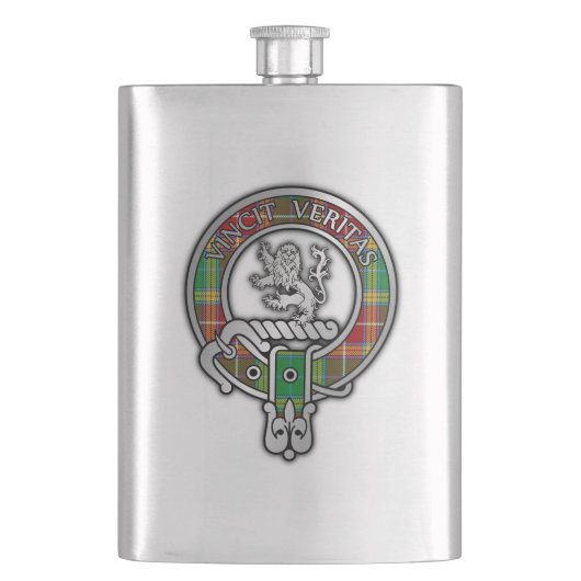 Clan Baxter Wappen & Tartan Flask Flachmann (Vorderseite)