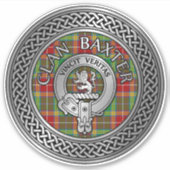 Clan Baxter Wappen & Tartan Knot Aufkleber (Vorderseite)