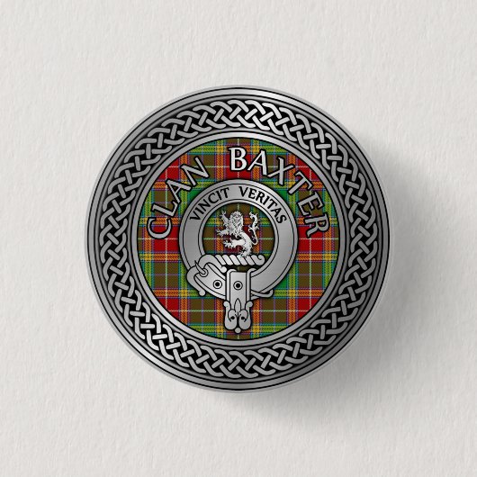 Clan Baxter Wappen & Tartan Knot Button (Vorderseite)