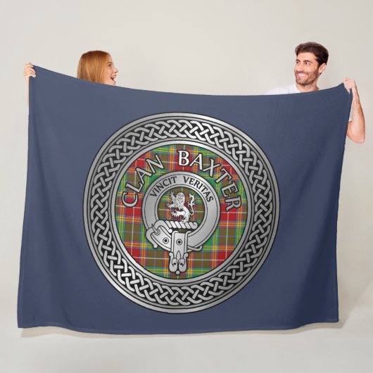Clan Baxter Wappen & Tartan Knot Fleecedecke (Beispiel)