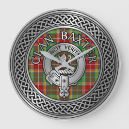 Clan Baxter Wappen & Tartan Knot Große Wanduhr
