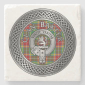 Clan Baxter Wappen & Tartan Knot Steinuntersetzer (Vorderseite)