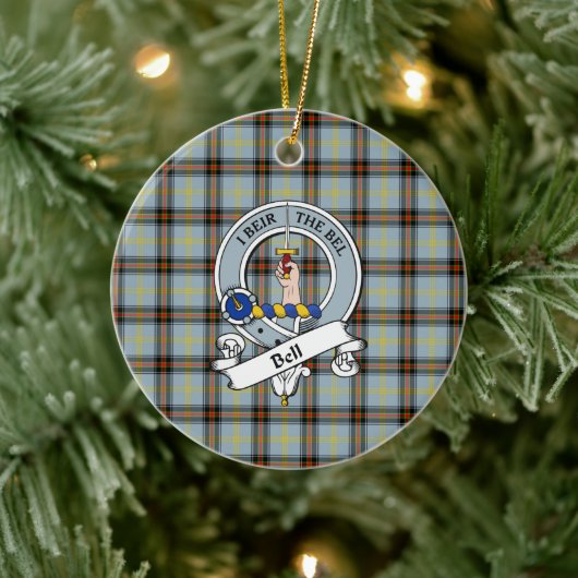 Clan Bell Abzeichen Tartan Kariert Keramik Ornament (Baum)