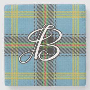 Clan Bell Tartan Custom Monogram Steinuntersetzer