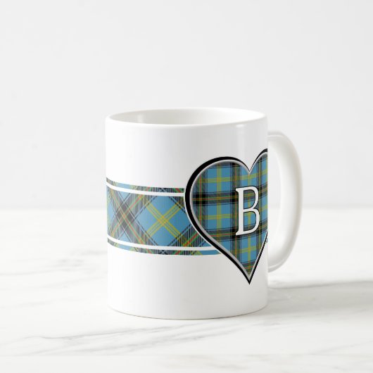 Clan Bell Tartan Herz Kaffeetasse (VorderseiteRechts)