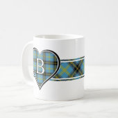 Clan Bell Tartan Herz Kaffeetasse (Vorderseite Links)