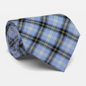 Clan Bell Tartan Light Blue Scottish Kariert Krawatte (Gerollt)