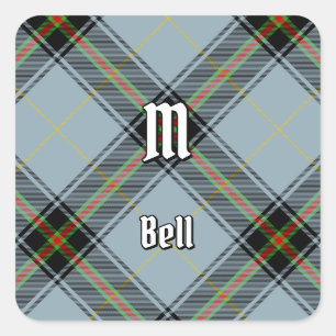 Clan Bell Tartan Quadratischer Aufkleber