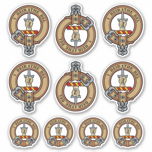 Clan Bell Wappen Sticker Set (Vorderseite)