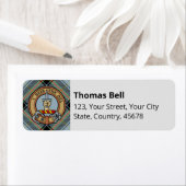 Clan Bell Wappen über Tartan (Insitu)