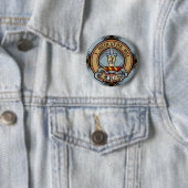 Clan Bell Wappen über Tartan Button (Beispiel)
