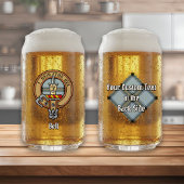 Clan Bell Wappen über Tartan Dosenglas