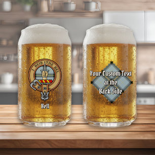 Clan Bell Wappen über Tartan Dosenglas