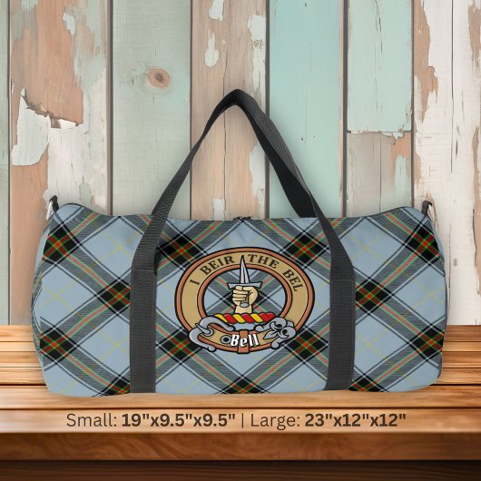 Clan Bell Wappen über Tartan Duffle Bag