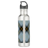 Clan Bell Wappen über Tartan Edelstahlflasche (Rückseite)