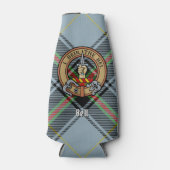 Clan Bell Wappen über Tartan Flaschenkühler (Vorderseite)
