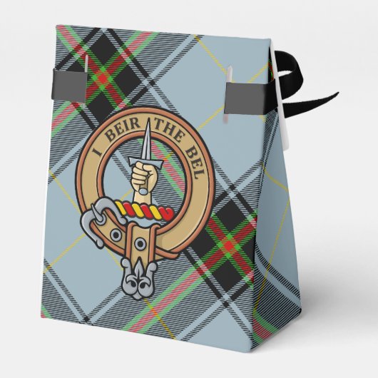 Clan Bell Wappen über Tartan Geschenkschachtel (Rückseite)