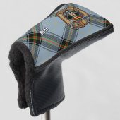 Clan Bell Wappen über Tartan Golf Head Cover Headcover (3/4 Vorderseite)